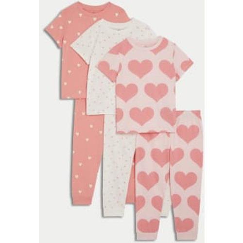 Lot De 3 Pyjamas 100 % Coton À Motif C?urs (Du 1 Au 16 Ans) - Multicolore