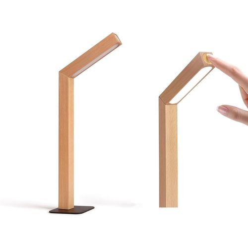 Lampe De Table Rechargeable En Bois, Lampe De Table Sans Fil Led Tactile Dimmable 5000k, Minimalistisch Design,180° Pivotant & Amovible Lampe En Bois Magnétique Pour Chambre,Lecture, A[X1133]
