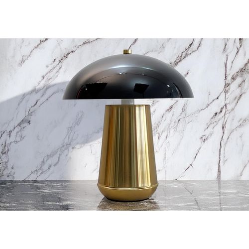 Bellaluce Deluxe. Lampe De Chevet Design Champignon Gold Satiné & Noir Laqué/Lampe De Table Designer/Lampe Salon Design/Lampe À Poser Moderne Buffet/Lumière Variable 0 À 100%[X1290]