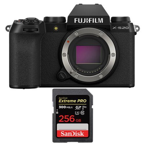 Appareil photo sans miroir Fujifilm X-S20 + SanDisk 256Go Extreme Pro SDXC UHS-II U3 V90 300 Mo/s
