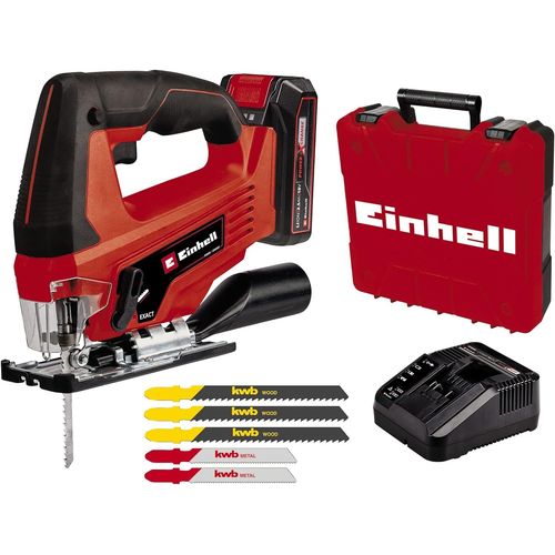 Scie sauteuse sans fil TC-JS 18 Li Kit-Power x-Change (18V,3 lames bois et 2 lames à métaux incluses) Livré avec Batterie 2,5Ah et Chargeur.[W716]