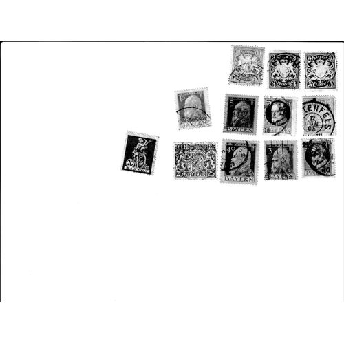12 Timbres Oblitérés De Bavière Emis Entre 1888 Et 1920