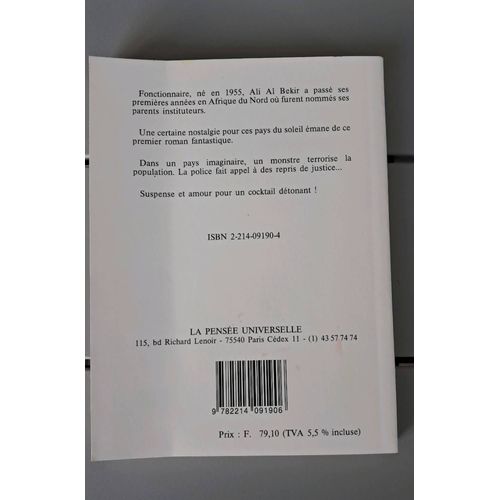 Roman Fantastique La Vipère Noire Ali Al Bekir Édition La Pensée Universelle 1992