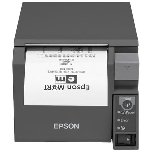 Epson TM T70II - Imprimante de reçus - thermique en ligne - Rouleau (8 cm) - 180 dpi - jusqu'à 250 mm/sec - USB 2.0, série - outil de coupe - gris foncé