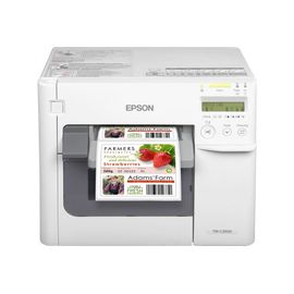 Epson TM C3500 - Imprimante d'étiquettes - couleur - jet d'encre - 112 mm (largeur) - 720 x 360 ppp - jusqu'à 103 mm/sec - LAN, hôte USB - outil de coupe