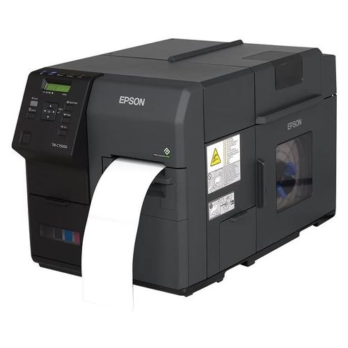 Epson ColorWorks TM-C7500G - Imprimante d'étiquettes - couleur - jet d'encre - 112 mm (largeur) - 600 x 1 200 ppp - jusqu'à 300 mm/sec - USB 2.0, Gigabit LAN - outil de coupe