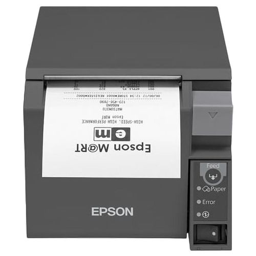 Epson TM T70II - Imprimante de reçus - thermique en ligne - Rouleau (7,95 cm) - 180 x 180 ppp - jusqu'à 250 mm/sec - USB 2.0, LAN - outil de coupe - noir