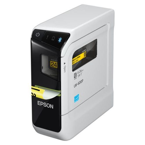 Epson LabelWorks LW-600P - Étiqueteuse - Noir et blanc - transfert thermique - Rouleau (2,4 cm) - 180 dpi - jusqu'à 15 mm/sec - USB, Bluetooth - outil de coupe - détecteur de capot ouvert - noir...