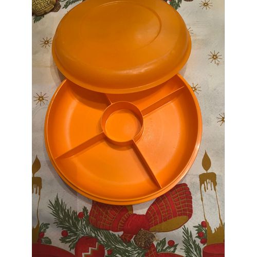 Boîte De Présentation Tupperware 4 Compartiments 24 Cm Orange 