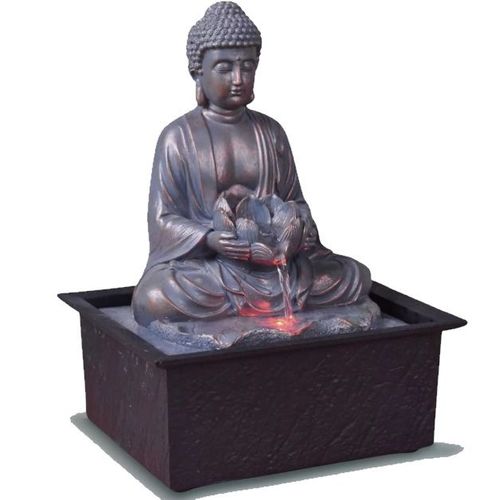 Fontaine D Intérieur Bouddha Sutra avec Éclairage LED Coloré - Décor Zen Idéal