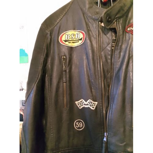 Blouson En Cuir Noir L Bsa.