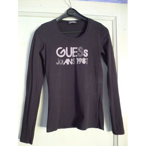 Tee Shirt Manches Lonques Noir Guess Taille S
