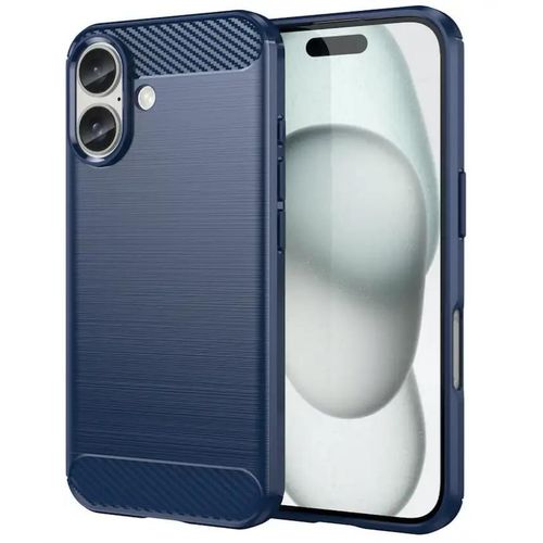 Coque Pour Apple Iphone 16 - Housse Etui Silicone Gel Carbone + Verre Trempe - Bleu Fonce