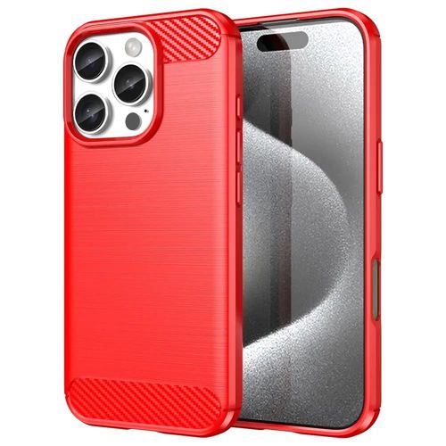 Coque Pour Apple Iphone 16 Pro - Housse Etui Silicone Gel Carbone + Film Ecran - Rouge