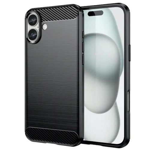 Coque Pour Apple Iphone 16 Plus - Housse Etui Silicone Gel Carbone + Verre Trempe - Noir