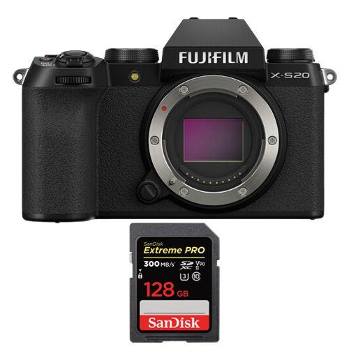 Appareil photo sans miroir Fujifilm X-S20 + SanDisk 128Go Extreme Pro SDXC UHS-II U3 300 Mo/s