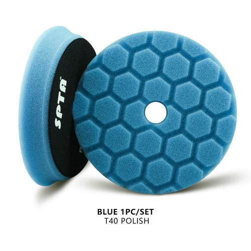 SPTA Tampons de Polissage pour Polisseuse,DA RO GA,Éponge Biseautée,Hex-Logic 3" (80 mm),5"(125 mm)- 1 Blue Polish-5 Inch Backer