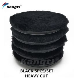 Kangti3-Tampon De Polissage En Laine Noire,Peinture De Voiture,Tampon De Laine Pour Cirage- 5pcs X Black-3 Inch(80mm)