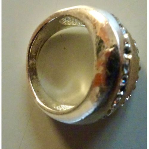 Bague Fantaisie Femme Métal Argenté Taille 56