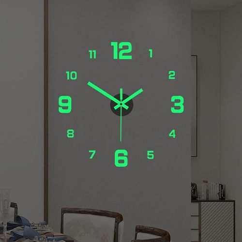 Horloge Numérique Shoe Simple et Créative,Horloge Murale Silays euse,Sans Jolie çon,Autocollant Mural,Bureau- luminous-40cm-B