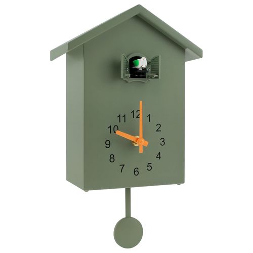 Horloge à coucou avec pendule,horloges sonores Chimer,maison d'oiseau,batterie 62,salon,cuisine,décoration murale- Green-A6494