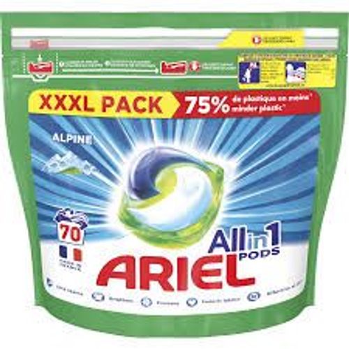 Capsules Lessive ARIEL MEGA PACK XXXL Tout 3 en 1 Pods Détergent Original ARIEL le sachet de 70 capsules