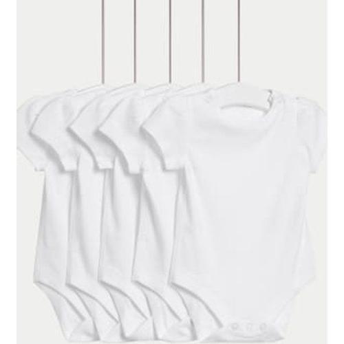 Lot De 5 Bodys En Maille Pointelle 100 % Coton (Jusqu'au 3 Ans) - Blanc