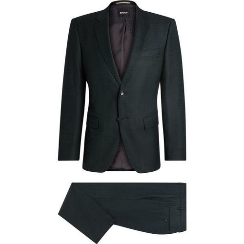 Costume Slim En Laine Stretch À Micro Motif50