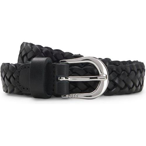 Ceinture En Cuir Tressé Avec Boucle En Métal Argenté Lisse80,85,100,70,75,90,95