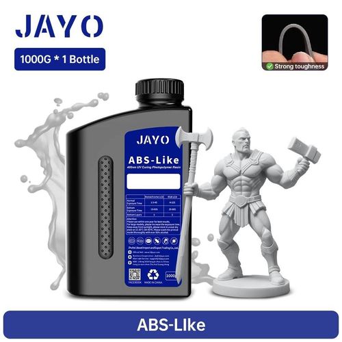 Résine UV ABS Standard, à Base de Plantes, Type Nylon, Lavage à l'Eau, 1kg, 405nm, Durcissement UV pour LCD, Matériau d'Impression 3D-ABS Like-Light Grey