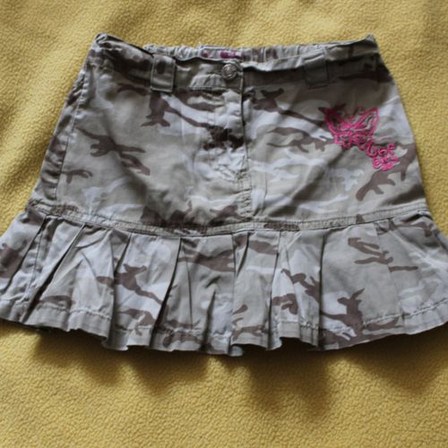 Jupe Vynil Fraise Plissée Coton 5 Ans Kaki