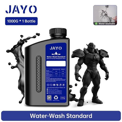 Résine UV ABS Standard, à Base de Plantes, Type Nylon, Lavage à l'Eau, 1kg, 405nm, Durcissement UV pour LCD, Matériau d'Impression 3D-Water Wash-Black-1KG