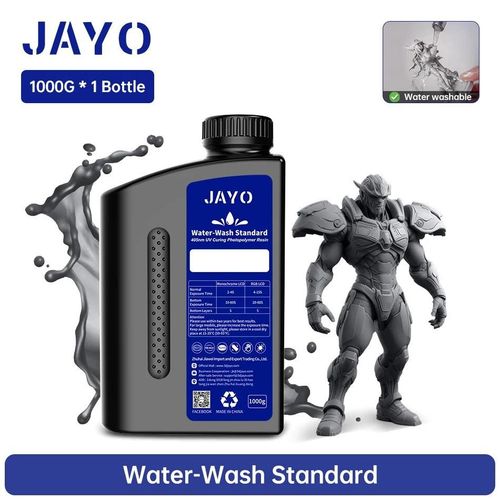 Résine UV ABS Standard, à Base de Plantes, Type Nylon, Lavage à l'Eau, 1kg, 405nm, Durcissement UV pour LCD, Matériau d'Impression 3D-Water Wash-DarkGrey