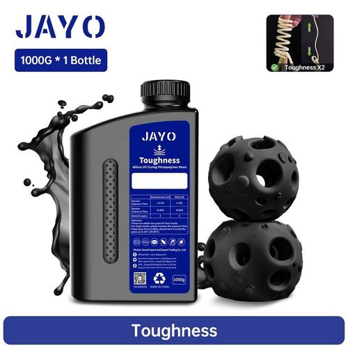 Résine UV ABS Standard, à Base de Plantes, Type Nylon, Lavage à l'Eau, 1kg, 405nm, Durcissement UV pour LCD, Matériau d'Impression 3D-Toughness Black 1KG