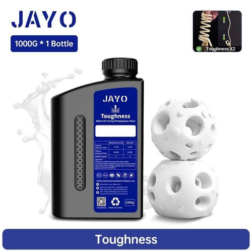 Résine UV ABS Standard, à Base de Plantes, Type Nylon, Lavage à l'Eau, 1kg, 405nm, Durcissement UV pour LCD, Matériau d'Impression 3D-Toughness White 1KG
