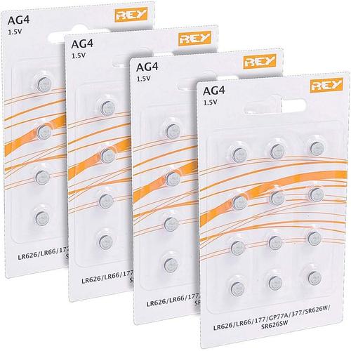 Lot de 48 Piles AG4 1.5V,Pile Bouton au Lithium Alcaline,LR626,LR66,177,GP77A,377,SR626W,ST626SW(Q262)