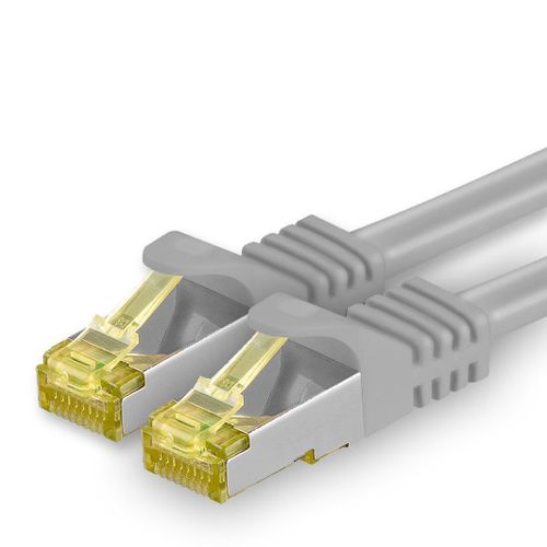 Câble réseau Cat.7 3,0 m gris 1 pièce Câble Ethernet Cat7 Câble réseau LAN Câble brut 10 Gb s SFTP PIMF LSZH set câble patch avec prise Rj 45 Cat.6a