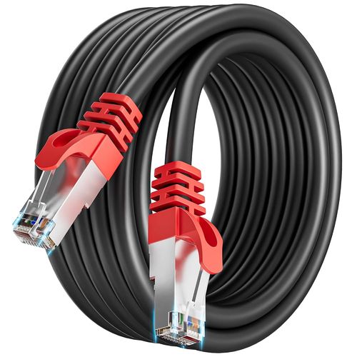 Cable Ethernet 3m Cat 7 Cable Rj45 3 Mètres Blindé Câble Réseau Haut Débit 10Gbps Câble LAN Intérieur SFTP Gigabit Noir Anti-interférence Câble Internet - pour Routeur Modem