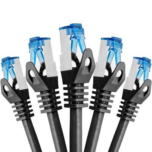 cable ethernet 5 pièces - 3m CAT 7 cable rj45 LAN câble internet gigabit CAT7 Câble réseau noir