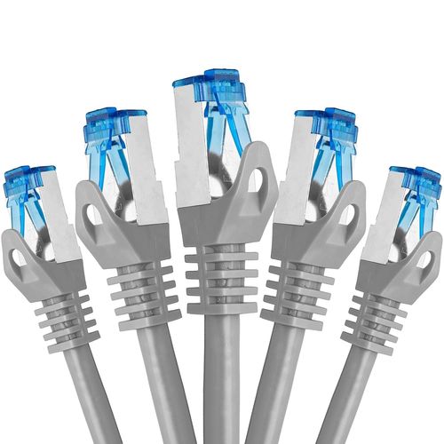 cable ethernet 5 pièces - 3m CAT 7 cable rj45 LAN câble internet gigabit CAT7 Câble réseau gris
