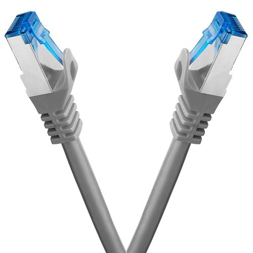 cable ethernet 2 pièces - 3m CAT 7 cable rj45 LAN câble internet gigabit CAT7 Câble réseau gris