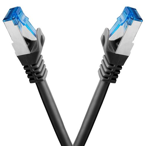 cable ethernet 2 pièces - 3m CAT 7 cable rj45 LAN câble internet gigabit CAT7 Câble réseau noir