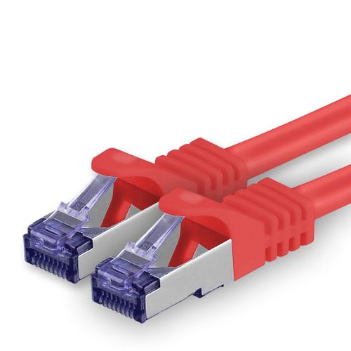 Câble réseau Cat.7 20m - rouge - 1 pièce - Câble patch Cat7 (SFTP/PIMF/LSZH) câble brut 10 Gb/s avec connecteur Rj 45 Cat.6a - 1 x 20 mètres rouge