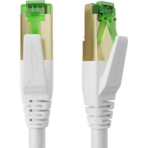 Câble Ethernet Cat 7 - 3 m - Câble Réseau, Câble RJ45/LAN de 10 Gigabits - Disponible en 0,25-30 m (approprié pour les réseaux à haute vitesse, commutateur/routeur/modem, blanc)