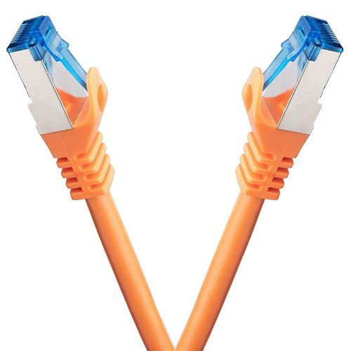 cable ethernet 2 pièces - 3m CAT 7 cable rj45 LAN câble internet gigabit CAT7 Câble réseau orange