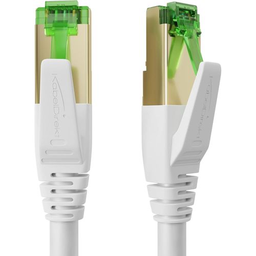 Câble Ethernet Cat 7 - 20 m - Câble Réseau, Câble RJ45/LAN de 10 Gigabits - Disponible en 0,25-30 m (approprié pour les réseaux à haute vitesse, commutateur/routeur/modem, blanc)