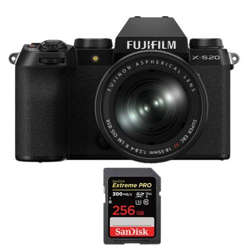 Fujifilm X-S20 Kit 18-55mm Noir+SanDisk 256Go Extreme Pro SDXC UHS-II U3 V90 300Mo/s