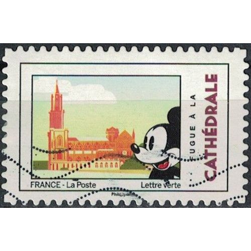 France 2018 Oblitéré Used Mickey Et La France Fugue À La Cathédrale