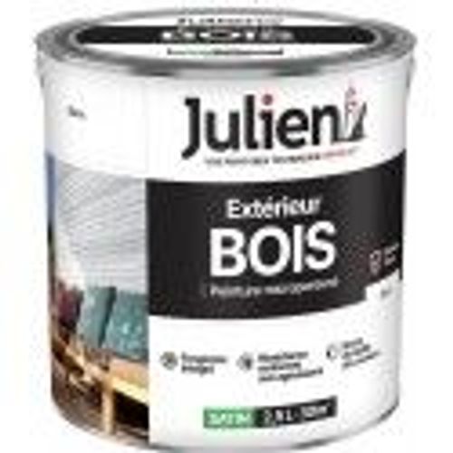 Peinture solvant spécial bois blanc satin 2.5L 12 ans JULIEN