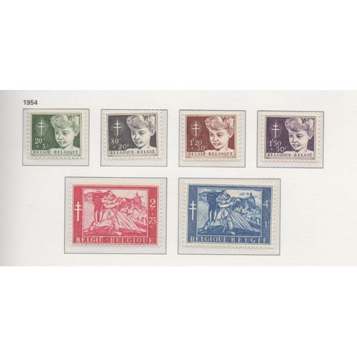 Belgique Timbres Lutte Contre La Tuberculose 1954